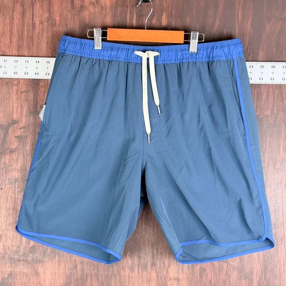 Fair Harbor‎ The Anchor Blue Swim Shorts BreezeKnit Liner Men's XL 8 Inch Inseam